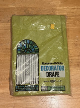 Vtg 60s DuPont Alathon Green Plastic Fabric Extra Wide Decorator Drapes ... - $19.79