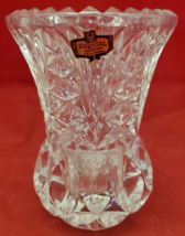 Vintage Antique Kristal Zajecar Small Vase Glass 24% Lead Crystal 5” Ori... - £7.77 GBP