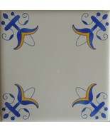 Blue and white Delft Style wall tiles Lilly flower in blue and yellow - £4.70 GBP