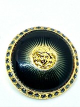 Versace Vintage Medusa Head Shank Button with Green color lacquer formin... - $7,305.58 MXN