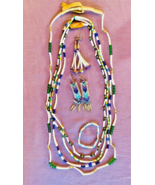 Vintage Dentalium Shell &amp; Bead Necklaces earrings bracelet jewelry long ... - €48,16 EUR