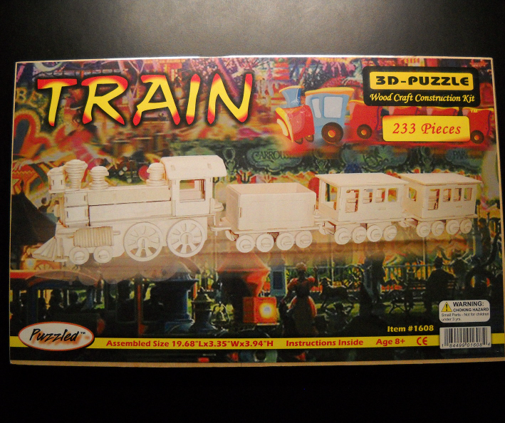 Puzzled 2011 Train 3D Puzzle Wood Craft Construction Kit 233 Pieces Sealed Kit - $10.99
