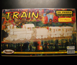 Puzzled 2011 Train 3D Puzzle Wood Craft Construction Kit 233 Pieces Seal... - $10.99
