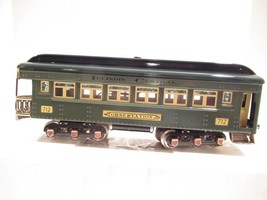 MTH TINPLATE &#39;O&#39; TRAINS- 712 GREEN OBSERVATION CAR - FACTORY SAMPLE- LN - £204.03 GBP