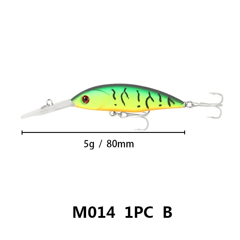  Minnow 5g 5cm bass deep diving fishing lure small ice fish swimbait whopper plo - £47.68 GBP
