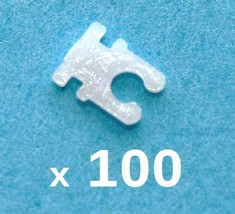 100 x NEW Crown Time Stopper WHITE Plastic Watch Battery Saver Clip stem lock - £9.53 GBP