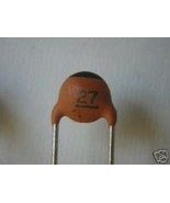 27pF 5% 50V C0G/NP0 RADIAL CERAMIC DISC CAPS  25pc lots - $3.43 CAD