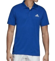  Adidas Men Royal Blue Rib Polo Club Athletic Casual Fashion GK7015 Size L - £27.33 GBP
