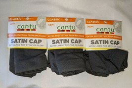 Lot of 3 Cantu Satin Lined Caps for Style or Sleep Black - £17.01 GBP