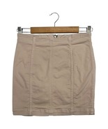 Free People Mini Skirt Womens Small Beige High Waisted Stretch Micro Ret... - $33.83 CAD