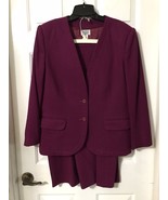 Vintage Personal Petites Womens Suit Jacket Blazer Sz 14 Skirt 16 Purple... - £31.31 GBP