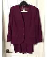 Vintage Personal Petites Womens Suit Jacket Blazer Sz 14 Skirt 16 Purple... - £29.61 GBP