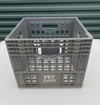 Vtg.  Milk Crate Pet Dairy Quality Heavy Duty Crate 13&quot; X 13&quot; x11&quot; Grey - £21.70 GBP