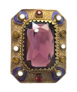 Magnificent old brooch of Byzantine inspiration, circa 1900. - $359.44 CAD