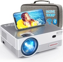 Native 1080P WiFi Bluetooth Projector, DBPOWER 8000L Full HD Outdoor Movie - £102.29 GBP
