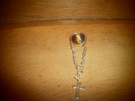 Rosary Pin , Silver Tone , Metal Beads - $2.00