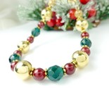 Gold green and red beaded holiday christmas bracelet e9c8dd21 1  thumb155 crop
