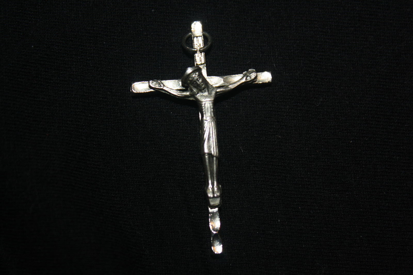 Silver Tone Crucifix Pendant , Italy - $5.00