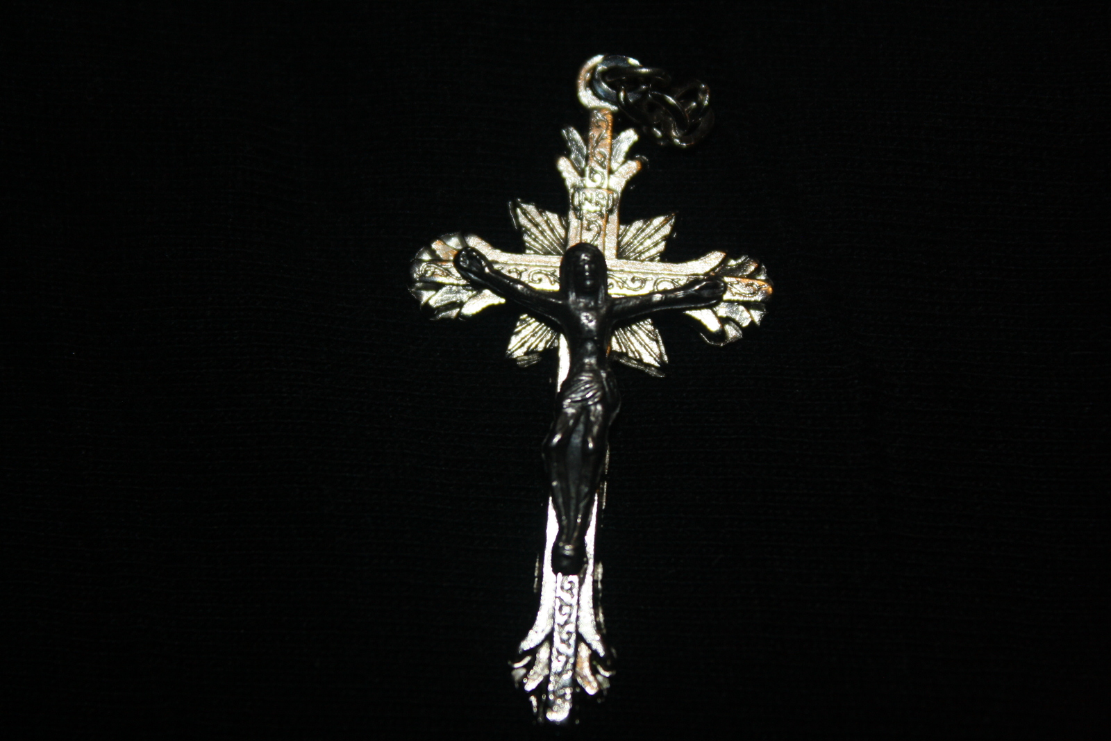 Silver Tone Crucifix Pendant , Italy - $5.00