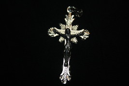 Silver Tone Crucifix Pendant , Italy - $5.00