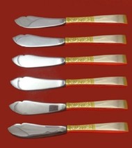 Golden Scroll By Gorham Sterling Silver Trout Knife Set HHWS 6-Piece Custom - £380.68 GBP