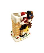 M&amp;M&#39;s Chimney Vase/Planter, Christmas Decoration, Santa &amp; Reindeer, Vint... - $19.55