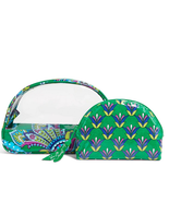 Vera Bradley Clear Cosmetic Duo in Emerald Paisley - £21.22 GBP
