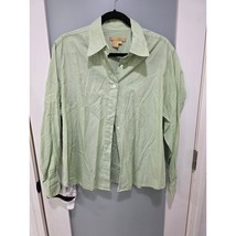 Vintage Studio 121 Shirt XL Green 100% Cotton Button Down Blouse Workwea... - $18.00