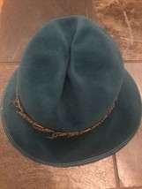 Vtg 60s 70s Andre Green Wide Brim Church Hat Races Derby - £9.52 GBP