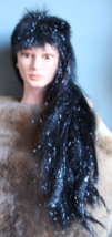 Halloween Costume Mullet Wig Shimmering Straight Long Black ~One Size~ - £7.58 GBP