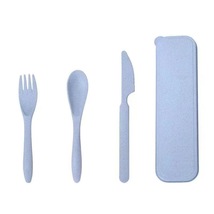 Blue environmentally friendly and reusable portable knife, fork, and spo... - £22.38 GBP