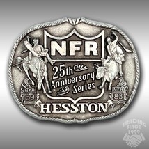 Vintage Belt Buckle 1983 NFR National Finals Rodeo Hesston 25th Anniversary - £26.32 GBP