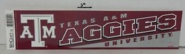 Wincraft Texa A &amp; M Aggies Bumper Sticker College Sports Football Baseball - £11.53 GBP