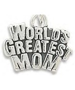 Stamped Genuine .925 Sterling Silver World&#39;s Greatest Mom Charm - £19.71 GBP