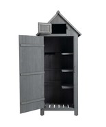 Gray Wooden Outdoor Storage Cabinet Tool &amp; Garden Shed - $8,958.45 MXN