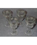 Four Stemware Cordial Glasses Painted Grape Vine Motiff - $474.96 MXN