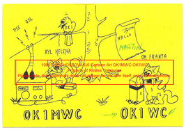 1989 Vintage Cartoon Art Postcard Ham Radio Qsl OK1MWC Czechoslovakia - £9.56 GBP