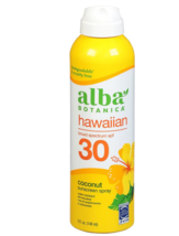 Alba Botanica Broad Spectrum SPF 30 Hawaiian Sunscreen Spray Coconut 5.0fl oz - £38.52 GBP