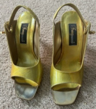 Women&#39;s Heels Green Gold &amp; Tan Slingbacks Fantasy Collection Size 7B Dre... - £35.83 GBP