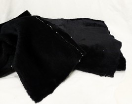 Black Faux Fur Fabric Scrap Lot Different Sizes 17 Pieces Irregular  1.3  lb. - £14.26 GBP