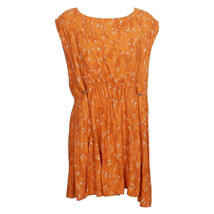 FREE PEOPLE Orange Fake Love Animal Print Crepe Mini Dress L - £63.74 GBP