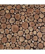 Dundee Deco AZ-W0444 Distressed Wood Brown, Beige Cut Logs Peel and Stick Self A - $20.78