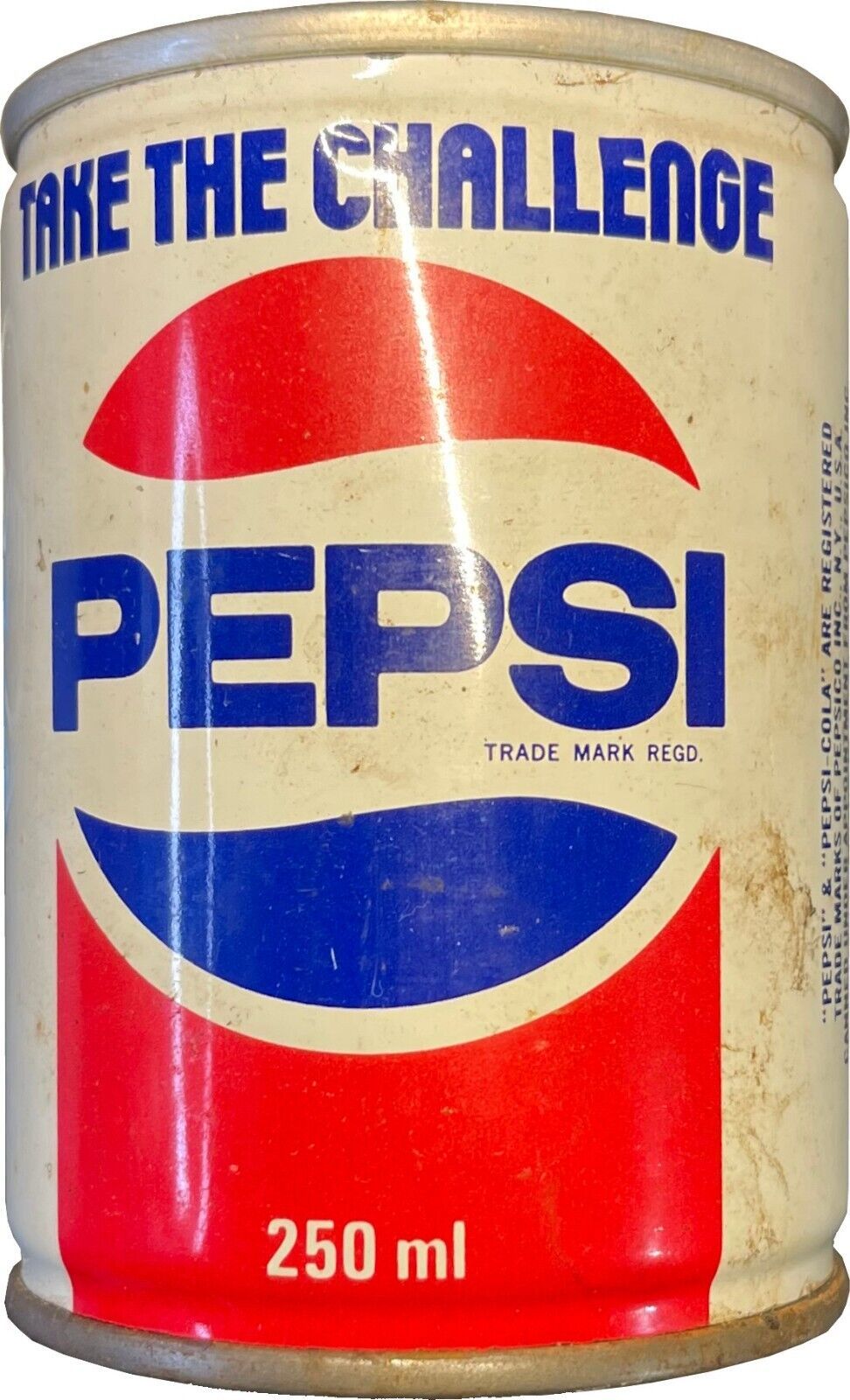 Australian 1970s "Take the Challenge" Pepsi 250 ml intact Pull Tab Soda Can - $29.99