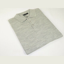 Mens PRINCELY Soft Merinos Wool Sweater Knits Lightweight Polo 1011-40 Silver image 6
