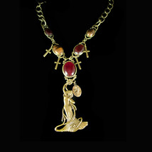 Art Nouveau Necklace &amp; earrings * Goddess pendant * antique French Medal fob  - £141.40 GBP