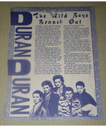 Duran Duran Teen Magazine Clipping Article Vintage 1985 - £14.20 GBP