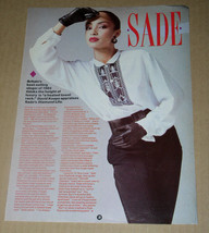 Sade Magazine Photo Clipping Vintage 1980&#39;s - £14.93 GBP
