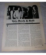 Toto Circus Magazine Bio Clipping Vintage 1978 - £11.73 GBP
