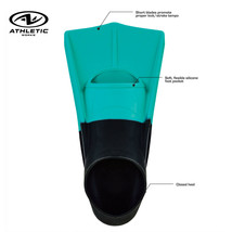 Adult Short Blade Swim Training Fin, Teal, Small Women 5-7/Men 4-6 - £38.59 GBP