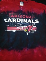 Arizona Cardinals  &#39;Horizontal Stencil&#39;  Tie Dye  T Shirt New Nfl Red - £20.41 GBP